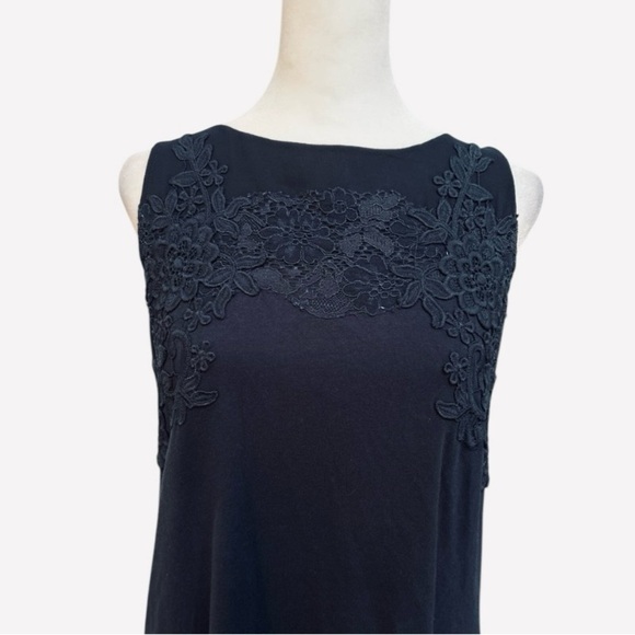 LOFT Navy Blue Lace Detail Mini Dress - Picture 3 of 6